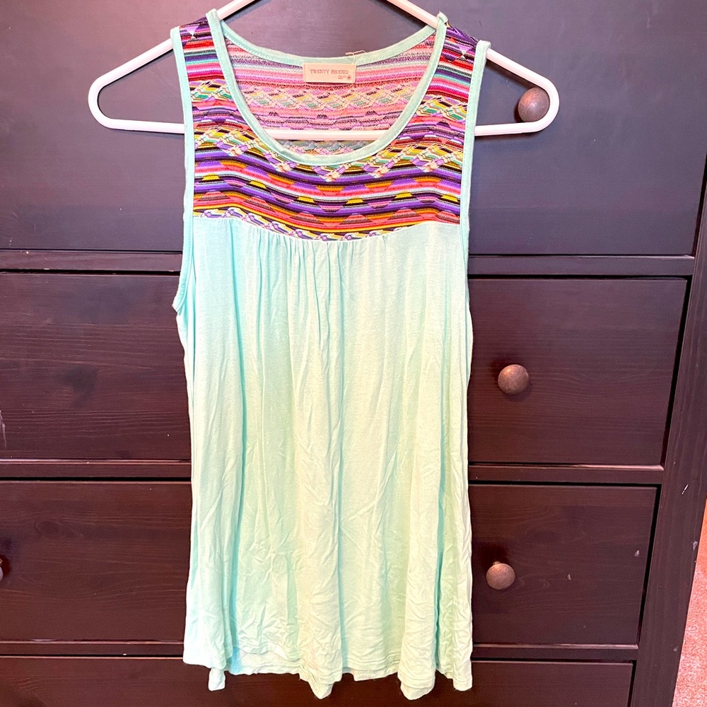 Mint Green/Multicolored Tank
